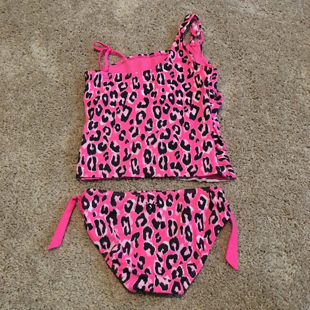 Justice size 10 pink animal print tankini